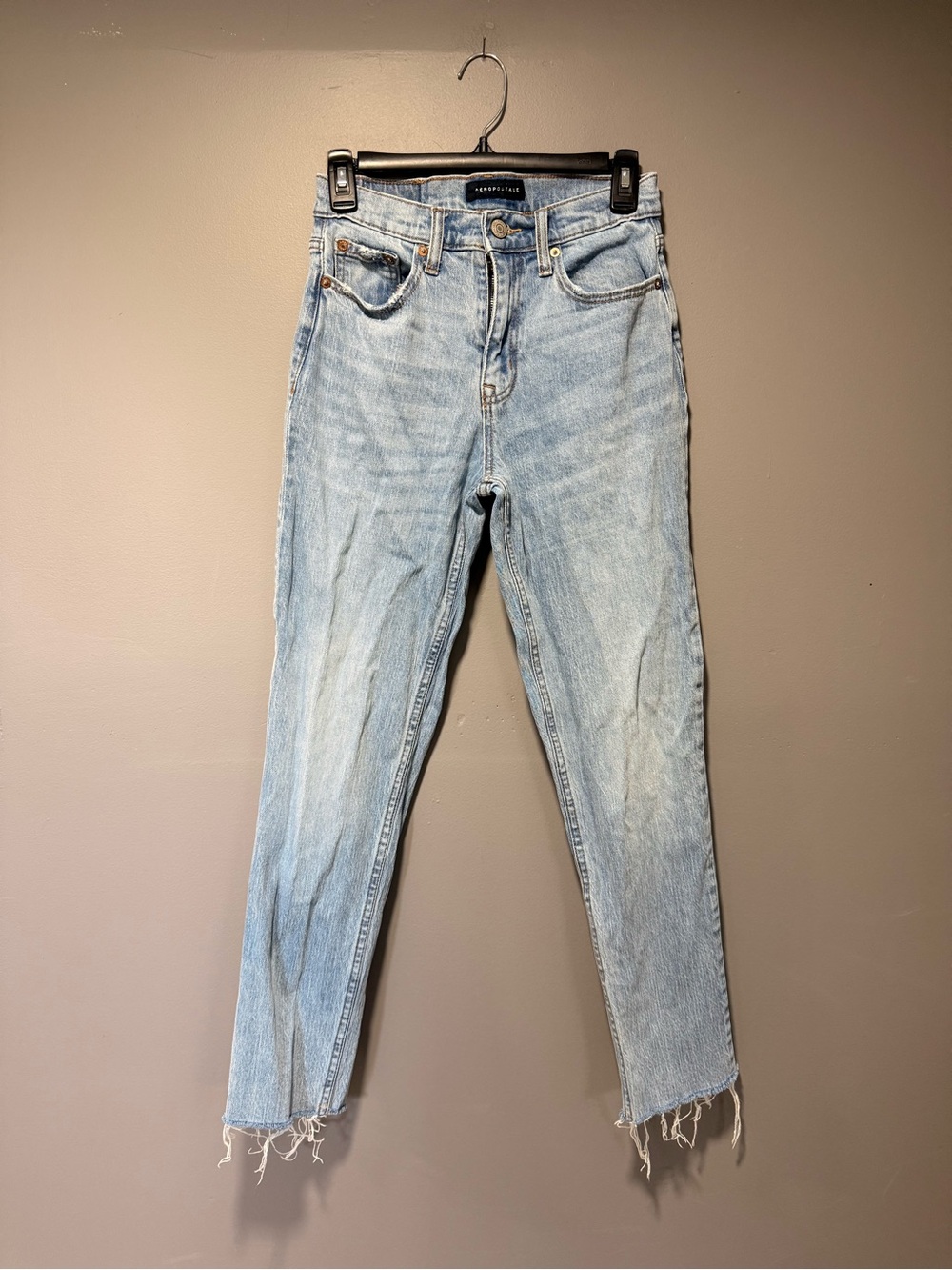 Aeropostale Light Blue High-Rise Straight Jeans